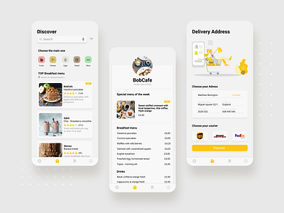 Concept of food delivery app app branding design minimal typography ui ux vector web website