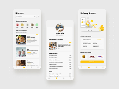 Concept of food delivery app