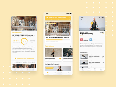 Charity application for yoga exercises app art branding design flat illustration illustrator type typography web website