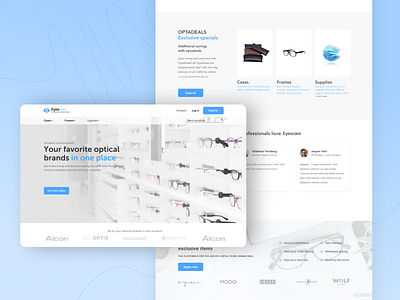 B2B optician e-shop - landing pages app branding design graphic design logo minimal ui ux vector web website