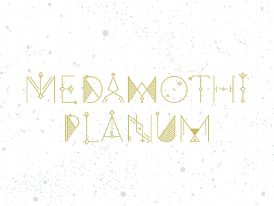 Medamothi Planum cd cover custom type gold hand lettering packaging poster space stars typography white