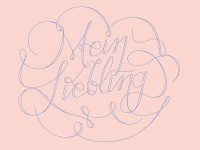 Lettering Collection 2014 blue curly delicate hand lettering letters pink swirls swirly typo typography
