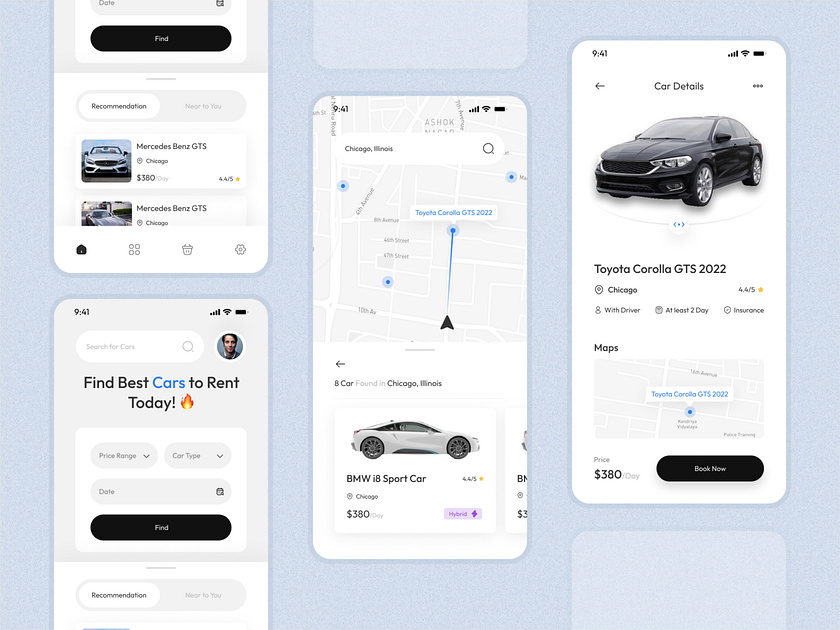 Car Rental Application by mostafa ahmadi for Obtic™ on Dribbble