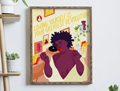 Loving yourself is your greatest revolution body liberation body positive body positivity equality feminism illustration self acceptance selflove