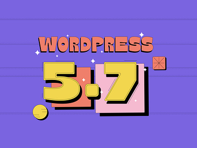 Typography- Wordpress 5.7 art clean design flat graphic design icon illustration typography vector web