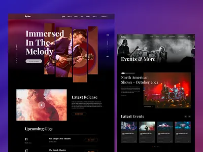 Music Band -Template Design band branding design graphic design hero hero section interaction layout music template ui user experience ux web making webdesign webpage website