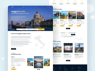 Landing Page - TraveIT adobe photoshop design concept figma home page interface italy landing page landing page design travel travel agency travelling trip ui ux web website