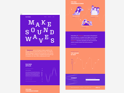 Website Design: Music Streaming Corporate Profile flat minimal music typography ui ux web web design website website design