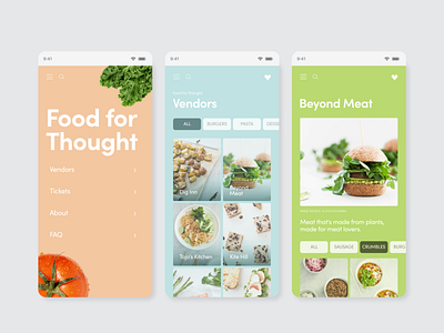 App Design: Food Festival app app design branding flat food food app minimal mobile app mobile ui recipe ui ux