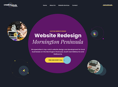 Website Redesign Agency Hero circles design hero inspiration landing page website design website redesign