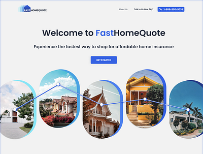 Home Insurance Lead Website branding homepage design insurance lead generation logo web design