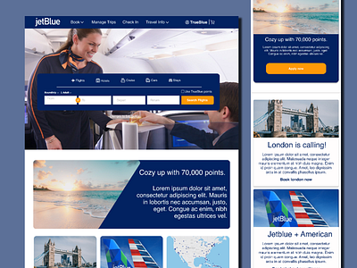 Jetblue Website Redesign airline airplane jetblue product design ui ux