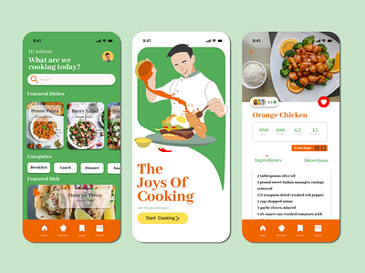 Recipe app concept and illustration