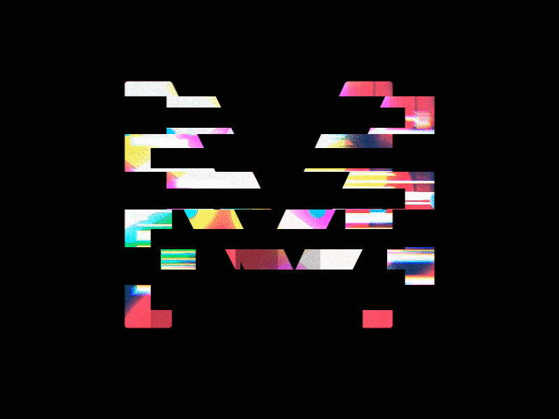 "M" Glitch after effects aftereffects animation design glitch typography