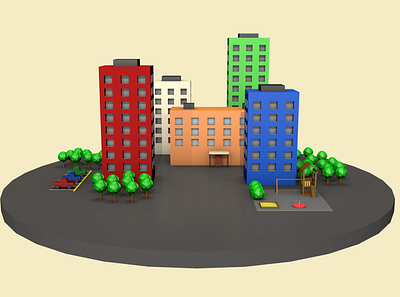 Lowpoly city cinema4d creative illustration art lowpoly lowpoly3d