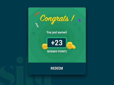Congrats message | Siftr android flat ios mobile referral rewards screen siftr ui