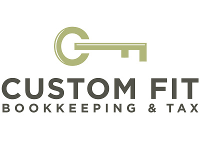 Custom Fit Bookkeeping & Tax Logo bookkeeping key logo