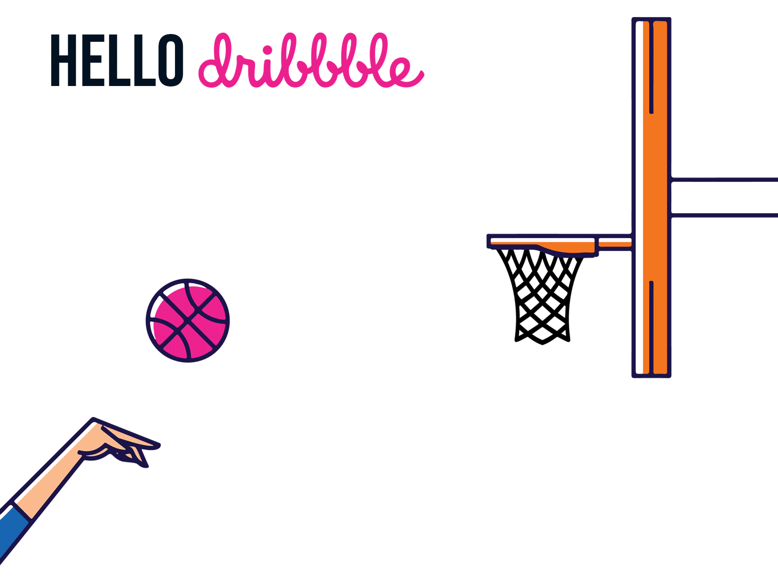 Hello Dribbble !!! animation branding design dribbble dribbble best shot dribbble invite firstshot flat illustration typography vector web