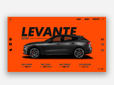 Maserati - Levante animation colorful design dribbble best shot illustration typography web