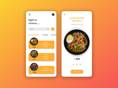 Food Order UI app design colorful design dribbble best shot food graphicdesign interface mobileui order typogaphy ui uidesign ux
