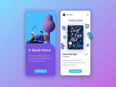 E- Book Store 3d illustration appinterface book colorful design dribbble best shot flat graphicdesign illustration interface order store typography ui ux web