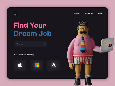 Job Finder App UI animation colorful design dribbble best shot flat illustration interfacedesign typography ui ux web webdesign webuiuxdesign