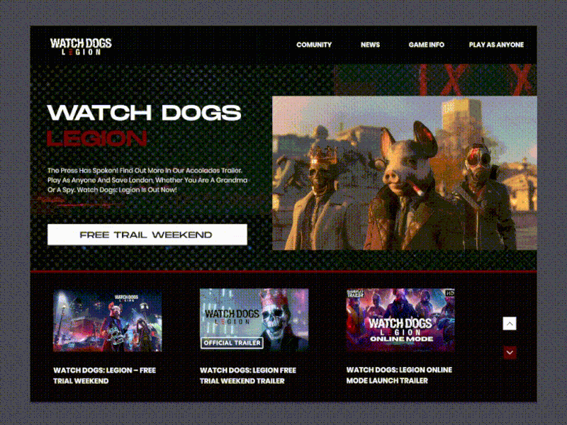 WatchDogs Legion Landing Page