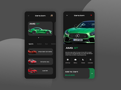 Car Store App amg app design audi colorful corvette design graphicdesign illustration interface interfaces mercedes porsche ui ux