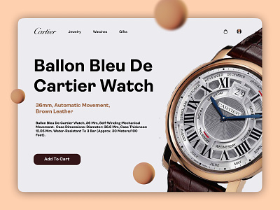 Cartier Product Page cart cartier colorful design illustration interface interfacedesign typography ui ux watch web website webui