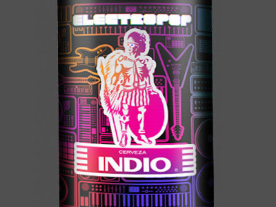 Electropop Indio beer color colorful contest design electro electropop guitar indio keyboards pop speakres