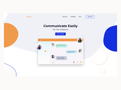 Chat application landing page
