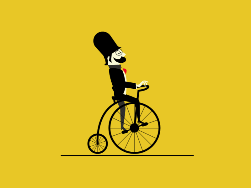 See Me Rollin' after effects animation gif mustache penny farthing vector