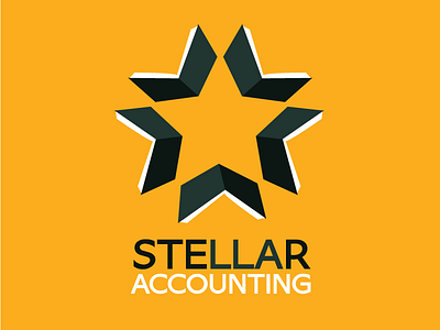 Stellar Accounting bookkeeping books illustrator logo negative space star vector