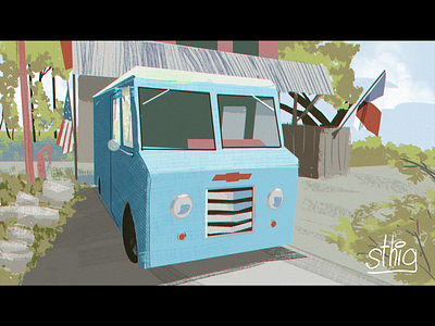 A little boxed truck canyonelake illustration pleinair southtexas texas truck visualdevelopment