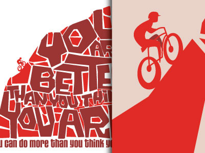 Red Road Climb bicycle inspirational mountainbiking type typesetting