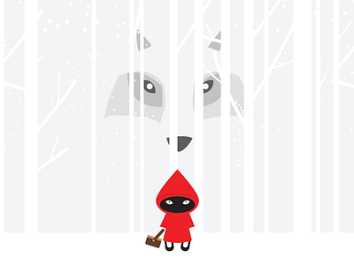 The Red Hood illustrator red riding hood vector