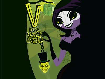 V is for Voodoo chick ghoul haunted poison prince voodoo