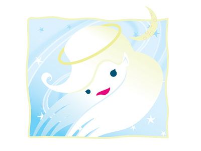 Angel angel celestial christian clouds heaven illustrator moon pastel stars vector