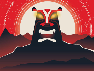 Tiki Bear bear danger fire grizzly mountain space tiki ursa