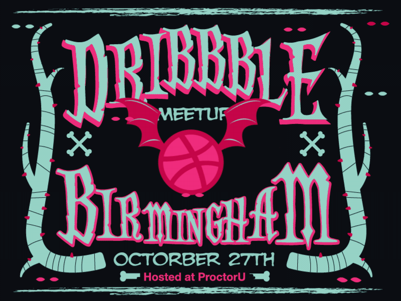 Birmingham Dribbble Meetup [GIF] after effects alabama birmingham meetup october spooky