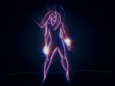 T-T-Telephone animate dance gaga gif handdrawn lady particular rotoscope trapcode