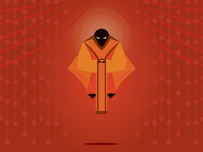 Monk floating illustrator monk mysterious vector