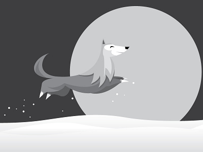 Wolf dog fun noir play seasons snow winter wolf