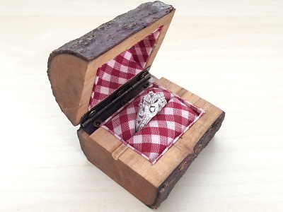Engagement ring box bark box country custom engagement handmade proposal ring tree wood