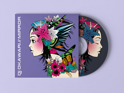 DJ OKAWARI - MIRROR / Illustration cd cover design dj okawari illustration illustrator marumiyan music