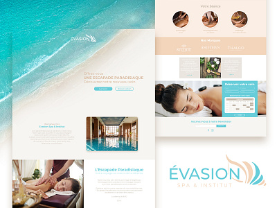 EVASION / Landing Page beach brand identity branding call to action escape landing page logo massage sea spa web web design