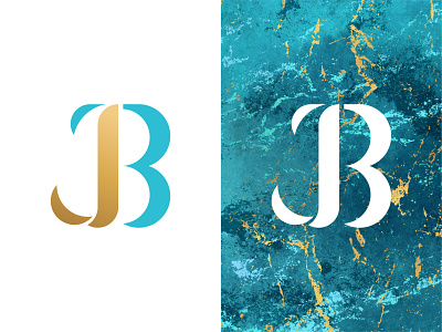 JESSICA BAYLE / Monogram blue design gold illust letter logo logo design monogram weekl