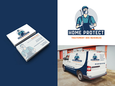 HOME PROTECT / Brand Identity brand identity branding business card covering design illustrator logo pest control photoshop