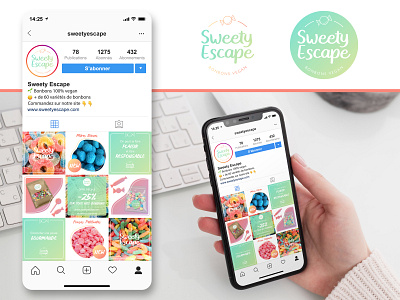 SWEETY ESCAPE / Feed Instagram branding candy design feed instagram illustrator instagram instagram post iphone logo photoshop sweet vegan