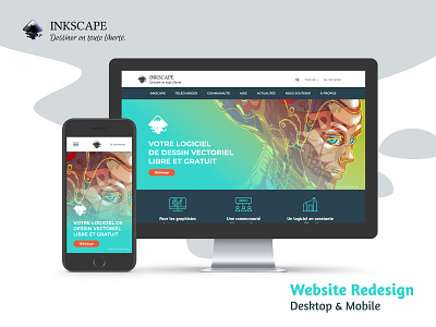 INKSCAPE / Website Redesign adobe xd desktop graphic design inkscape mobile redesign ui ux vector illustration software web webdesign xd